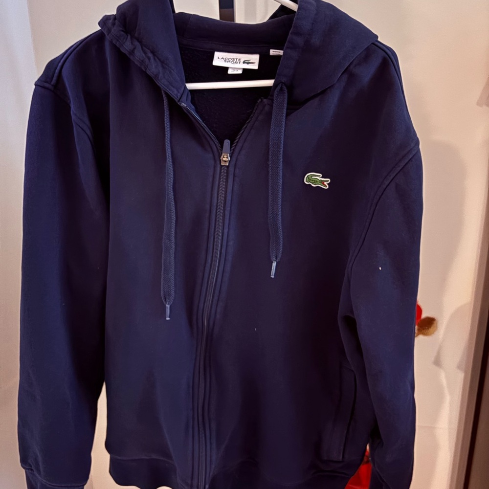 Navy Blue Lacoste Hoodie Mens XL